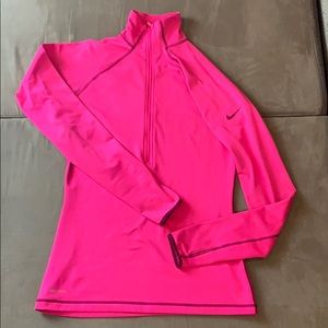 Nike Pro dry fit pink Women’s half zip, size M
